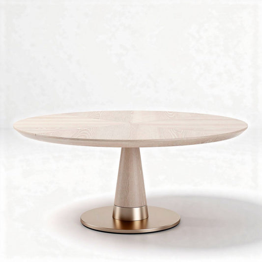 Ronde eettafel van hout met gouden accenten 100 x 100 x 75cm