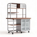 Bureau met opbergkast en houten afwerking 120 x 60 x 180cm