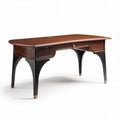 Bureau van mahoniehout met lade en open planken 150 x 75 x 75cm