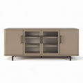 Dressoir van MDF en glas in beige 160 x 40 x 70cm voor woonkameropslag